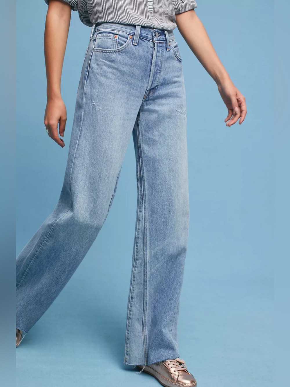 Anthropologie Levi's Altered Wide-Leg High-Rise Jeans